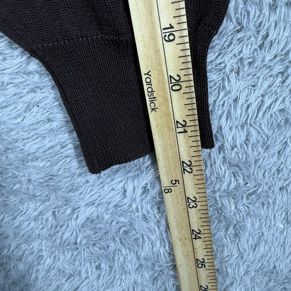 Versace Classic Vintage Men Merino‎ Wool 1/4 Sweater Made in Italy Size Xl Brown - Picture 10 of 11